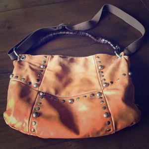 Sofia C Leather Studded Crossbody Bag Purse